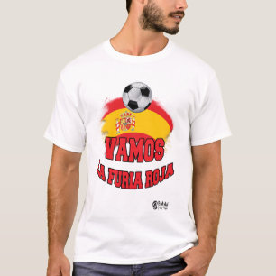 T-shirt Espagne Football Vamos La Furia Roja 2 Blanc