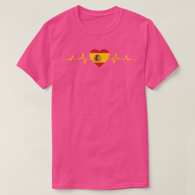T-shirt Espagne Heartbeats Ekg Espana Drapeau (Design devant)