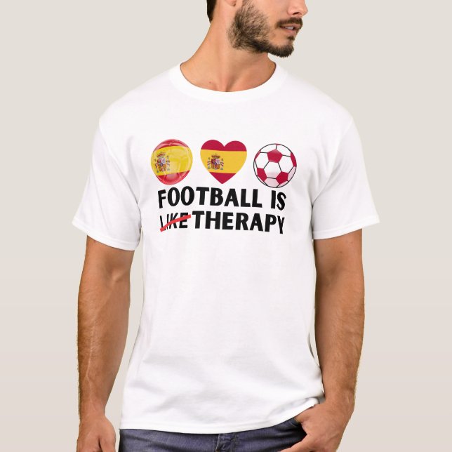 T-shirt Espagne Le football est comme la thérapie (Devant)