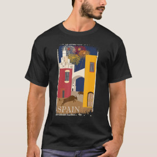 T-shirt Espagne Poster publicitaire Vintage voyage en détr