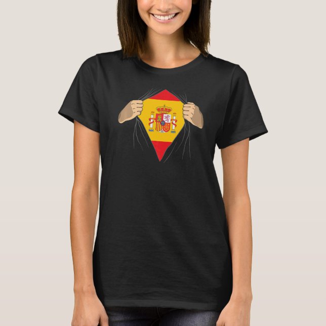 T-shirt Espagne - Roches du drapeau (Devant)