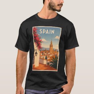 T-shirt Espagne Séville Illustration Art de Voyage Vintage
