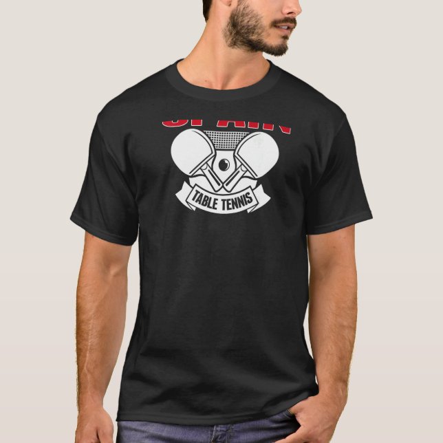 T-shirt Espagne Tennis de Table Support Espagnol Ping Pong (Devant)