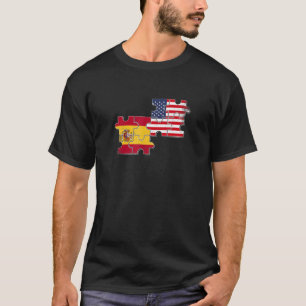 T-shirt Espagne Usa Loots Drapeau Espagnol Américain