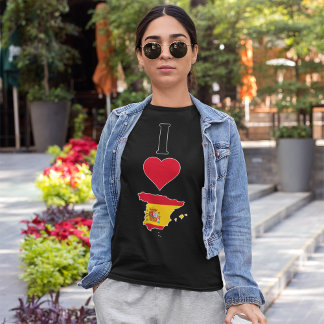 T-shirt Espagne Vertical I Loy Espagnol Drapeau Carte Femm