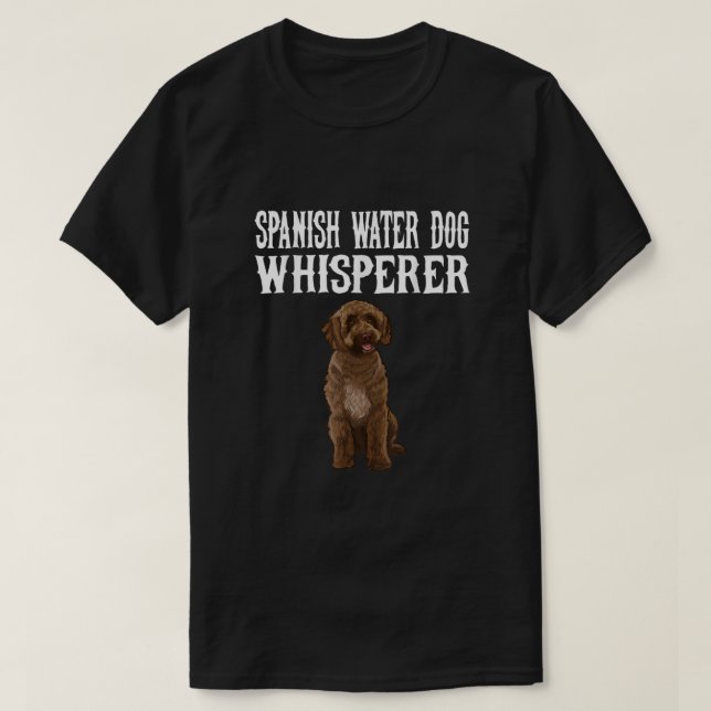T-shirt Espagnol Chien d'eau Wisperer Drôle Drôle Chien Lo (Design devant)