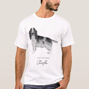 T-shirt Espagnol Cocker En Noir & Blanc Avec Texte Personn