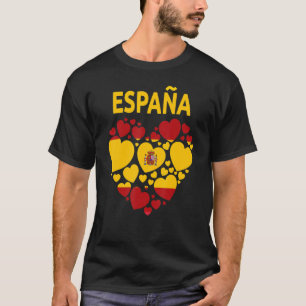 T-shirt Espagnol Drapeau Idée Coeur Pour Femmes & Enfants