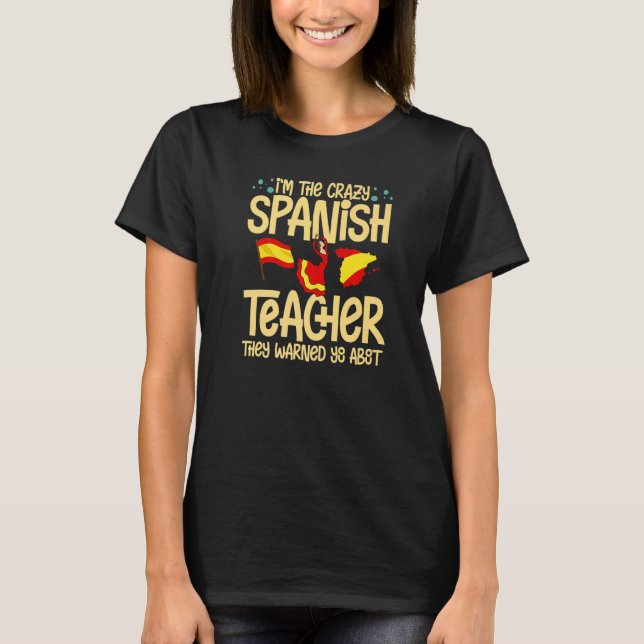 T-shirt Espagnol Enseignant Espagne Drapeau Langue de leço (Devant)