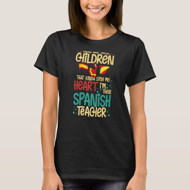 T-shirt Espagnol Enseignant Espagne Drapeau Langue de leço (Devant)