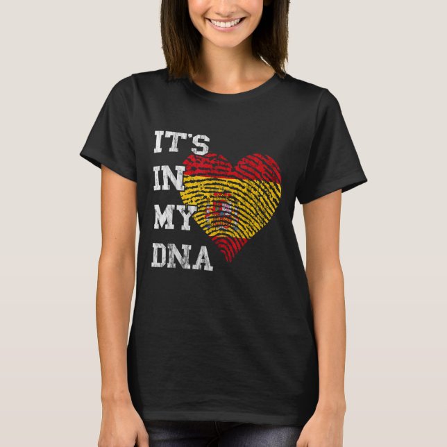 T-shirt Espagnol Pride ADN coeur pouce Espagnol drapeau Es (Devant)
