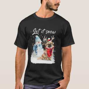 T-shirt Espagnol Tibétain Père Noël Chien Noël Snowman Xma