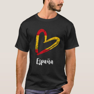 T-shirt Espana Espagnol Drapeau Coeur Espagnol Racines Esp