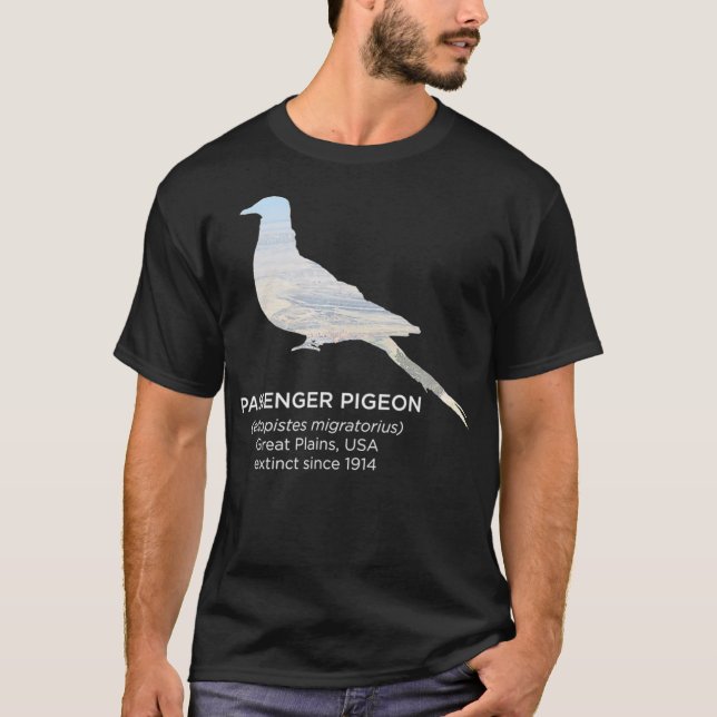 T-shirt Espèce animale disparue du pigeon voyageur en dang (Devant)