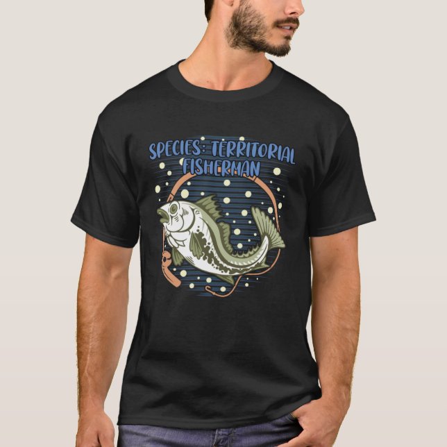 T-shirt Espèce Territoriale Pêcheur Introvert Pêche An (Devant)