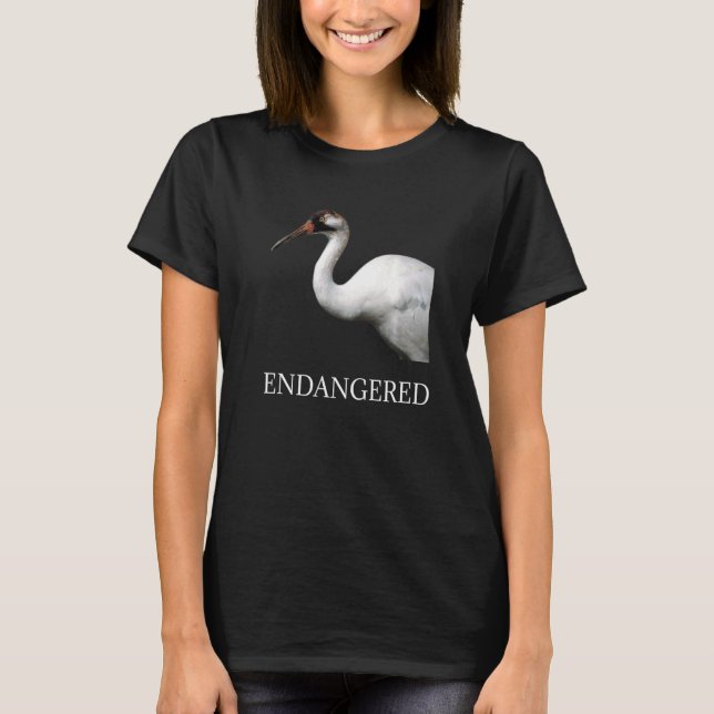 T-shirt Espèces animales en péril Grue blanche Oiseaux (Devant)