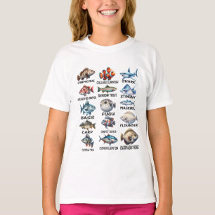 T-shirt Espèces De Poisson Types De Poisson D'Eau Douce Pê
