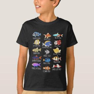 T-shirt Espèces De Poisson Types De Poisson D'Eau Douce Pê