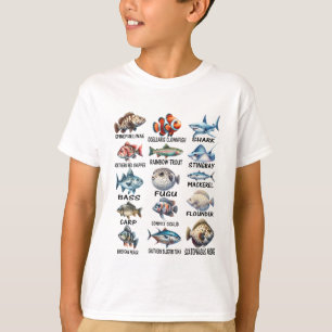 T-shirt Espèces De Poisson Types De Poisson D'Eau Douce Pê