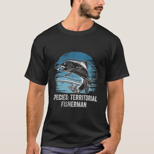 T-shirt Espèces Pêcheur Territorial Introverti Antisocial (Devant)