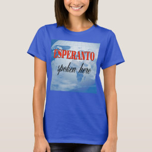 T-shirt Esperanto a parlé ici terre nuageuse