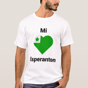 T-shirt espéranto Mi amas Esperanton