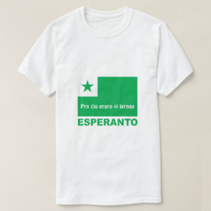 T-shirt Esperanto / "Pro¥ eraro vi lernas",