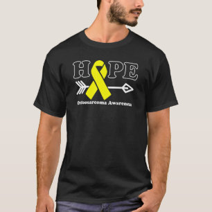 T-shirt Espère Osteosarcome Sensibilisation Ruban jaune