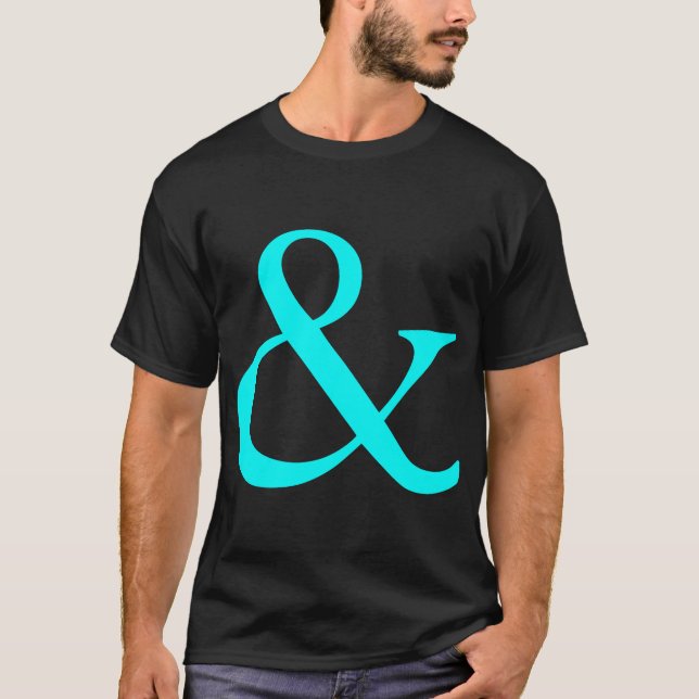 T-shirt Esperluette - Cyan (Devant)
