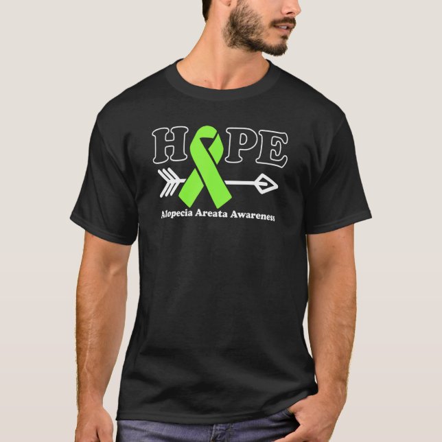 T-shirt Espérons Alopecia Areata Sensibilisation Lime Vert (Devant)