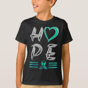 T-shirt Espérons Turquoise Ruban Gynécologique Cancer Sens
