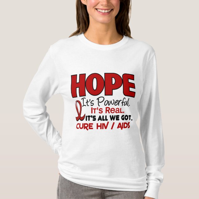 T-SHIRT ESPOIR 1 D'HIV DE SIDA (Devant)