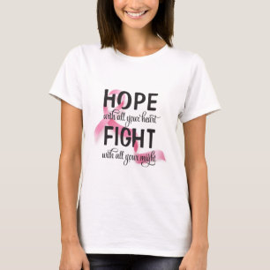 T-shirt Espoir Avec Tout Votre Coeur Cancer Du Sein