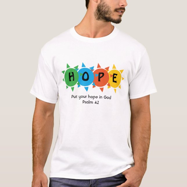 T-shirt ESPOIR chrétien EN DIEU Psaume 42 PERSONNALISÉ (Devant)
