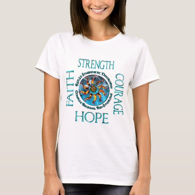 T-shirt Espoir CRP RSD de courage de force de foi (Devant)