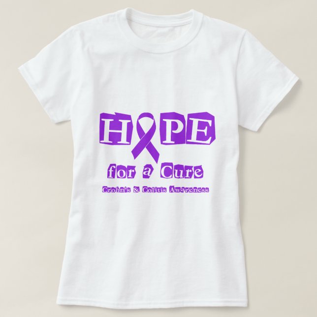 T-shirt Espoir pour un traitement pour Crohn et colite (Design devant)