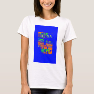 T-shirt Espoir psychédélique des Etats-Unis : Art Blue Uni