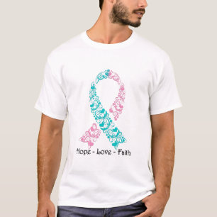 T-shirt Espoir Teal et ruban rose de conscience