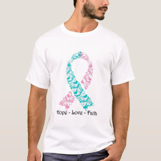 T-shirt Espoir Teal et ruban rose de conscience