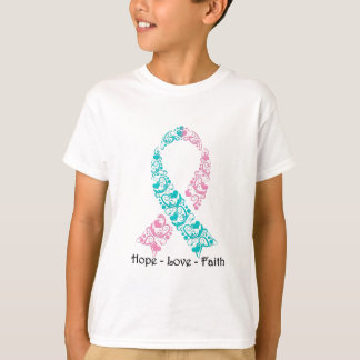 T-shirt Espoir Teal et ruban rose de conscience