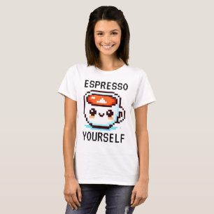 T-shirt Espresso Yourself - Drôle Pixel Art Conception Caf
