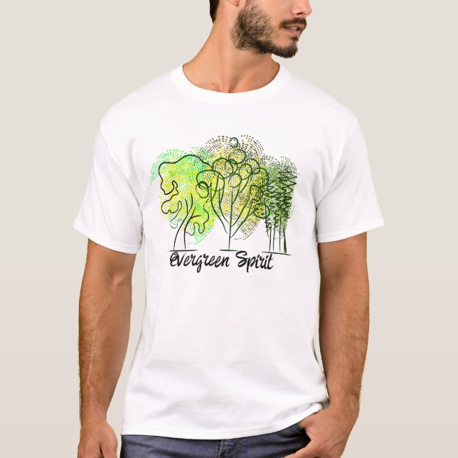 T-shirt Esprit à feuillage persistant avec arbres (Devant)