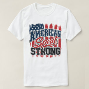 T-shirt Esprit Américain Fort 4 Juillet Patriotique