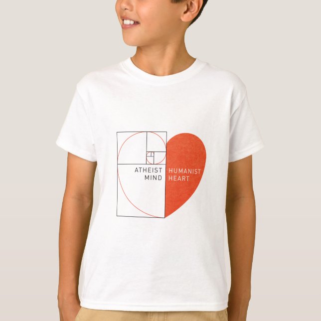 T-shirt Esprit athée, Coeur humaniste (Devant)