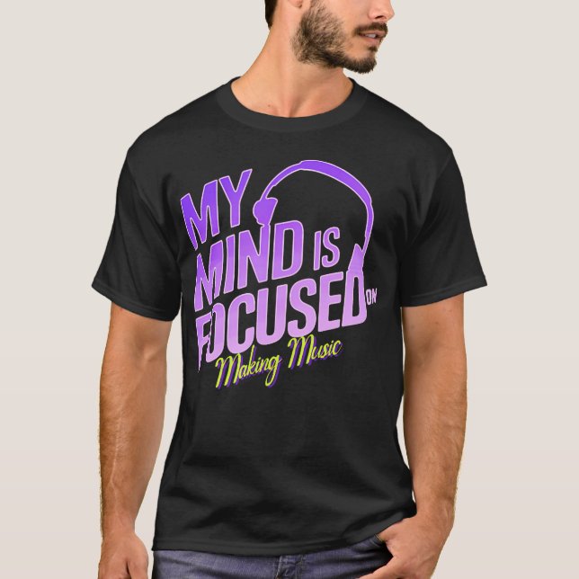 T-shirt Esprit Concentré Sur La Création Musicale Style Ré (Devant)