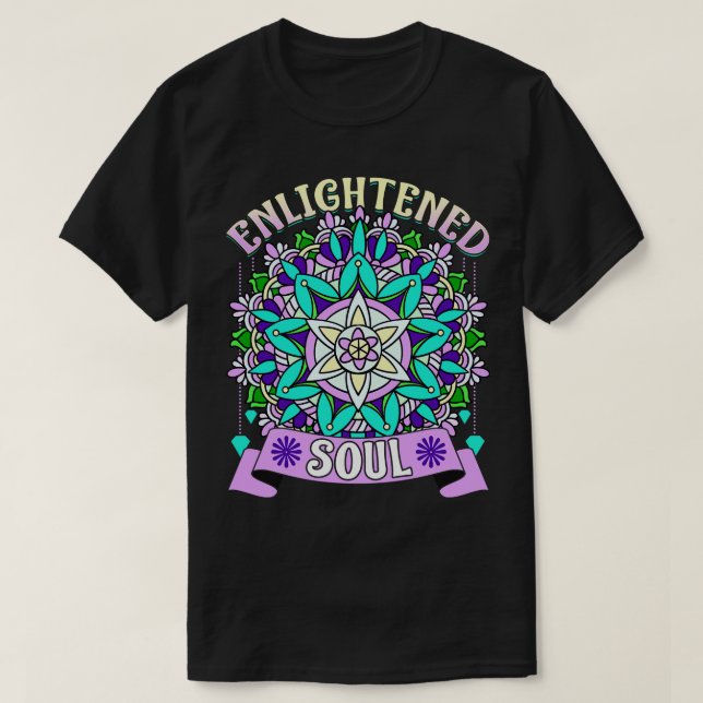 T-shirt Esprit d'âme éclairé spiritualité Mandala Zen D (Design devant)