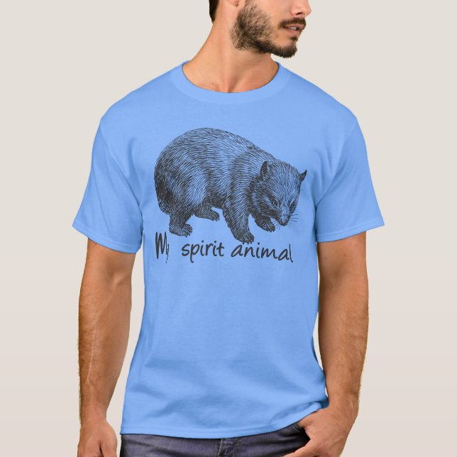 T-shirt Esprit d'animal wombat rétro (Devant)