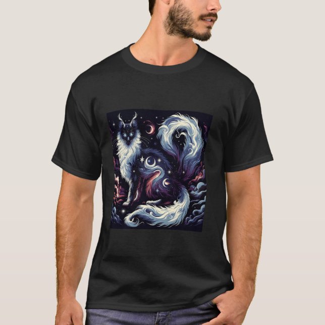 T-shirt Esprit de chat de rêve nuit élémentaire magie hipp (Devant)
