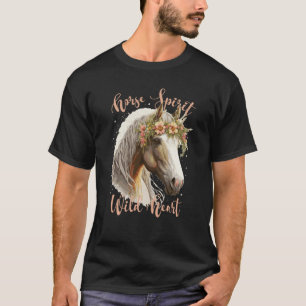 T-shirt Esprit de cheval cœur sauvage floral ferme animal 