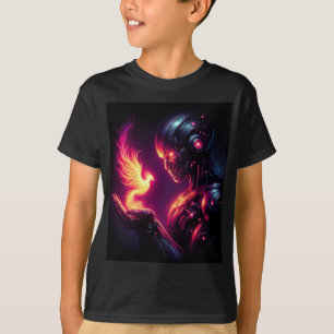 T-shirt Esprit de feu de phénix de robot futuriste cyberné